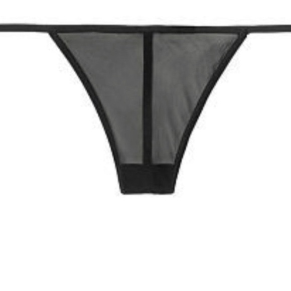 Victoria’s Secret Black Mesh Sheer Tong New With Tags - Picture 1 of 5